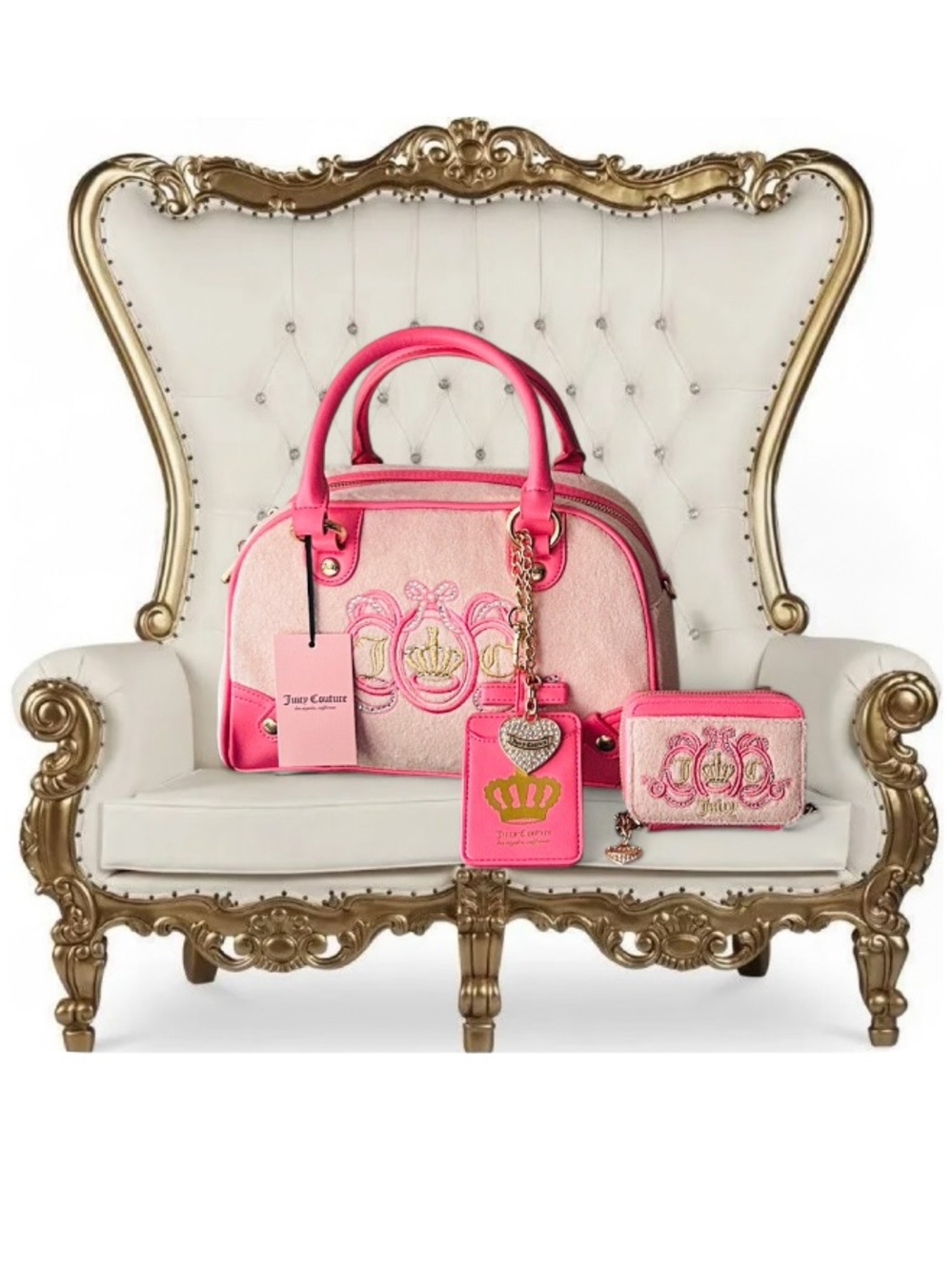 🆕👑 Lovers Club Pink Diamond Juicy Couture Handbag & Wallet Set NWT